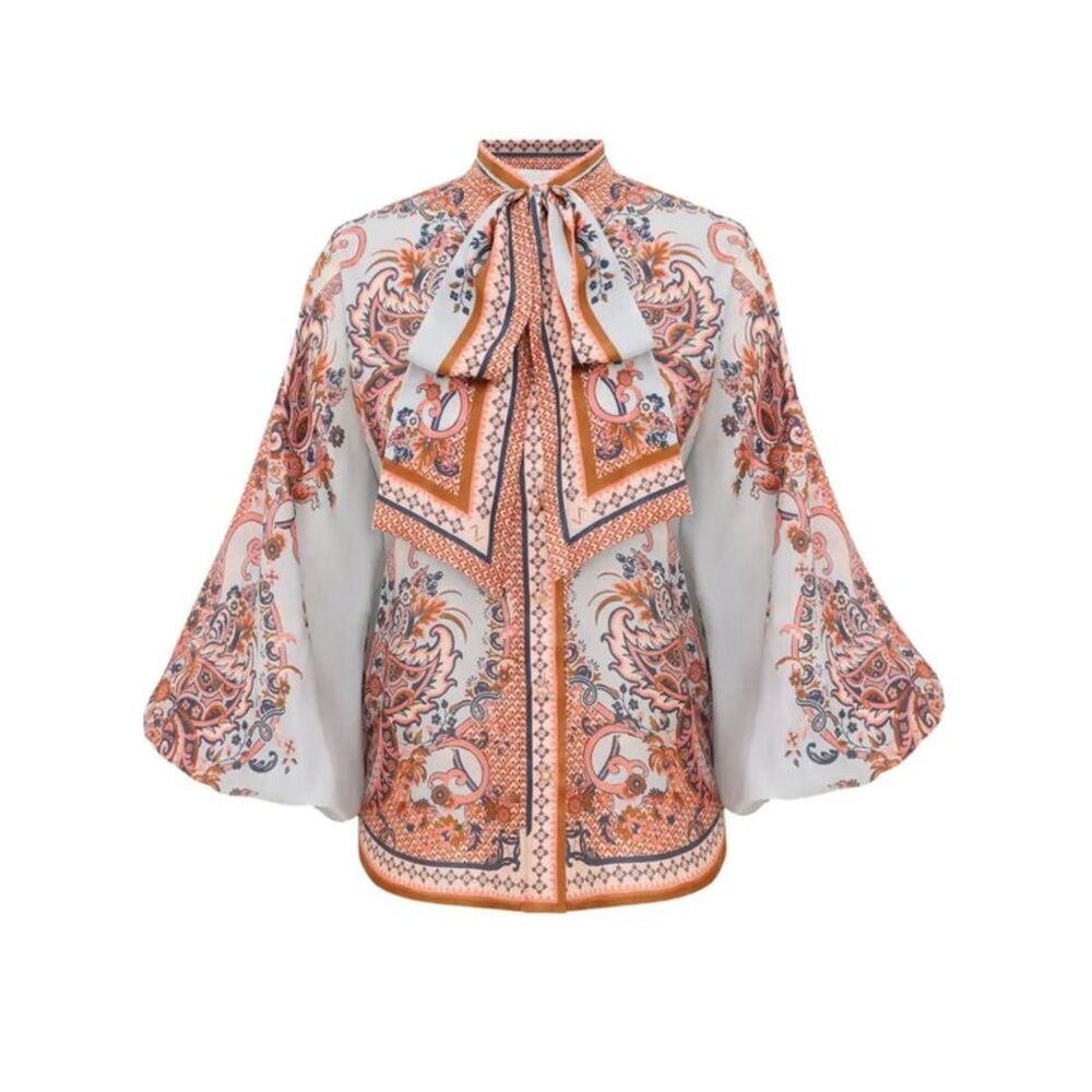 Aster Tie Neck Silk Blouse Women